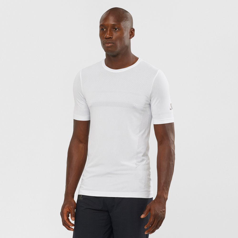 Salomon Israel SENSE SEAMLESS M - Mens T shirts - White (YOAU-02918)